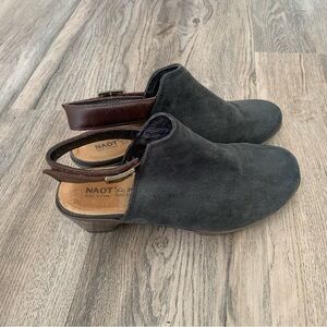 Naot Grey Suede Sling Back Clogs Heal Adjustable Shoe Women’s 39 8 / 8.5